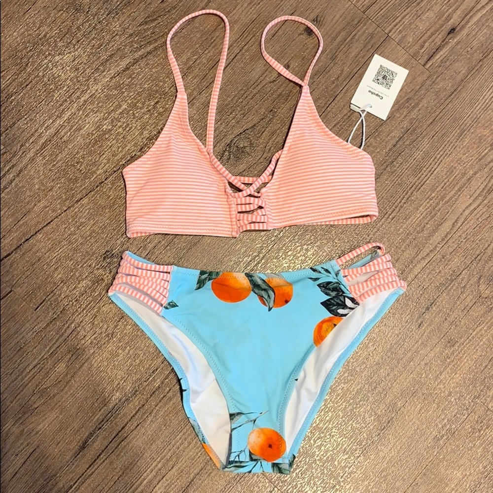 Tangerine Print Bathing Suit